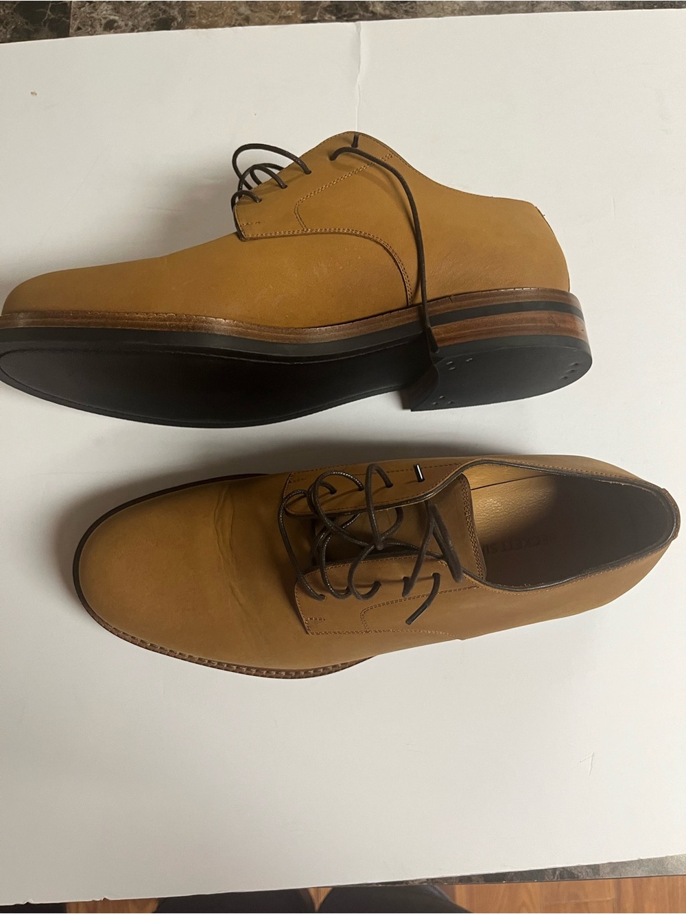 New Beckett Simonon Tan Leather Derby Shoes Size 9